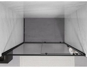 Mexen Exo, posuvné dvere do otvoru 130x200 cm, 6mm číre sklo, čierny profil, 8151-130-000-70-00