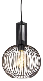 Dizajnové závesné svietidlo čierne - Wire Whisk