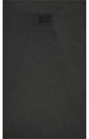 Mexen Hugo, obdĺžniková sprchová vanička SMC 140 x 80 cm, čierna, čierna krytka, 42708014-B