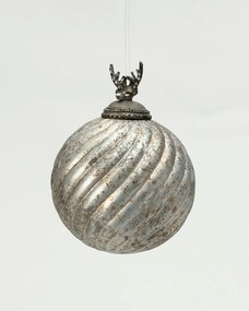 Sklenená ozdoba Silver Twist 10x10x14 cm