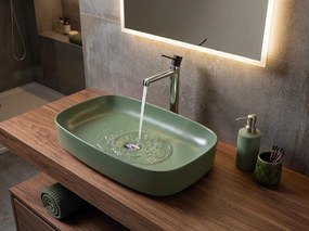 Sapho Sapho, MATTEO keramické umývadlo na dosku 65x40cm, zelená mat, 3064-128