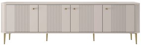 TV stolík Vespera 4D 187 cm - kašmírová / zlaté nožičky