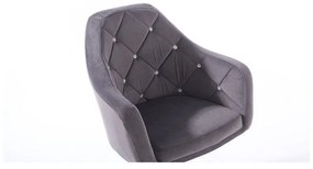 LuxuryForm DESIGN Barová stolička ROMA VELUR na zlatej hranatej podstave - tmavo šedá
