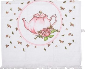 Guest Towel 40x66 Cm White Cotton Roses - Interior Styles