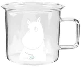 Sklenený hrnček Moomin 0,35l, bielo-číry