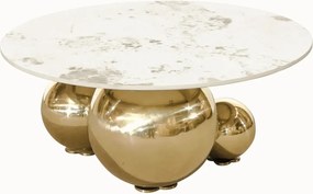 Konferenčný stolík Modig 80 cm zlatý/mramor