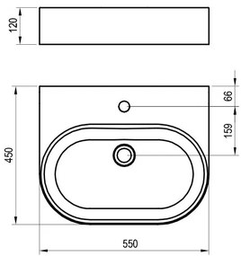 Ravak XJX01155004 - Umývadlo na dosku CERAMIC SLIM 55 × 45 cm keramika/biela