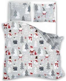 Vianočné bavlnené posteľné obliečky – motív Priatelia zo severného pólu - 100% bavlna - 70 x 90 cm + 140 x 200 cm