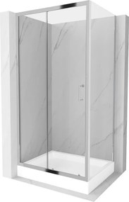 Mexen Apia posuvná sprchová kabína 120 x 80 cm, priehľadná, chróm + sprchová vanička Rio - 840-120-080-01-00-4510