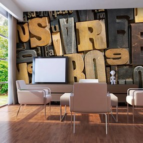 Artgeist Fototapeta - Wooden letters Veľkosť: 550x270, Verzia: Premium