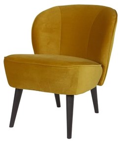 Horčicovožlté kreslo WOOOD Sara