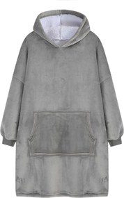 Deka s rukávmi HOODIE sivá