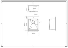 Gamma Gamma, 1-komorový nerezový drez 400x500x210 mm, brúsené zlato, GMA-S4050-GD