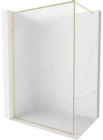 Mexen Kioto-F, sprchová zástena s rámom 130 x 202 cm, 8 mm sklo námraza, zlatý matný profil, 800-130-104-55-30