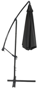 LEAN Bočný záhradný slnečník s nastaviteľným sklonom – 350 x 250 cm, antracitový