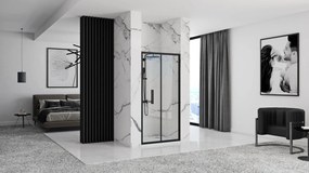 Rea Rapid Fold, skladacie sprchové dvere 100 x 195 cm, 4mm číre sklo, čierny profil, REA-K6420