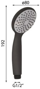 Gedy, EASY ručná sprcha, priemer 85mm, ABS/čierna, GYHS10004