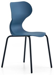 Stolička BRIAN, 4 nohy, antracit/modrá
