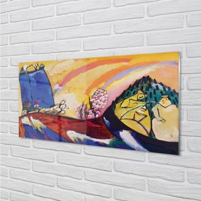 Sklenený obklad do kuchyne Vidieckej krajiny abstraktné umenie 140x70 cm