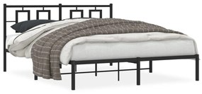 Kovový rám postele s čelom čierny 160x200 cm 374244
