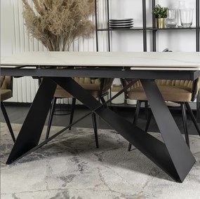 Rozkladací stôl ROCCO 160–240 cm Biely mramor / Čierna