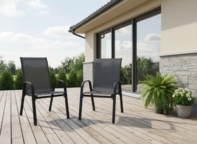 Garden Line SADA 2 ČIERNYCH ZÁHRADNÝCH STOLIČIEK 54 x 72 x 96