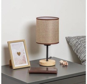 Brilagi - Stolná lampa NUBILA WOOD 1xE27/25W/230V dub/hnedá BG1567P