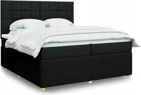 vidaXL Boxspring posteľ s matracom čierna 200x200 cm látka