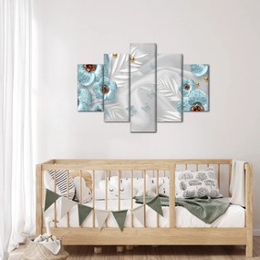 Obraz - 3D modré kvety (150x105 cm)