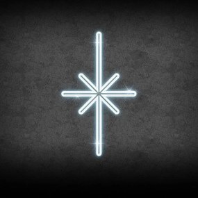 DECOLED Svetelný motív LED hviezdy Polaris, závesný, 49 x 55 cm, ľadovo biely