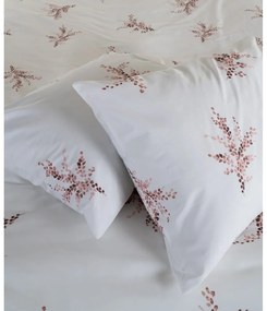 Biele/ružové obliečky na jednolôžko z bavlny Renforcé 140x200 cm Breeze Floral – Mila Home Luxury