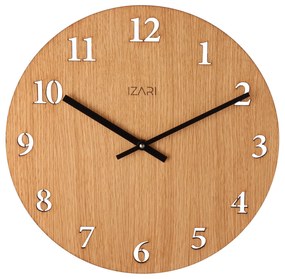 IZARI dubové numerické hodiny 34 cm - čierne ručičky