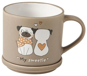 Béžovo-svetlohnedé porcelánové hrnčeky v súprave 2 ks 35 ml – Brandani