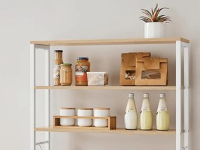 Kuchynský regál LORANO 167x80 cm, biely / dekor dub