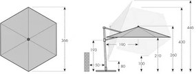 Doppler ACTIVE 370 cm - bočný záhradný slnečník s bočnou tyčou : Barvy slunečníků - 820