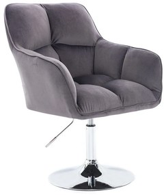 LuxuryForm DESIGN Kreslo AMALFI VELUR na striebornom tanieri - tmavosivé