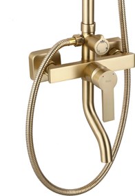 Rea Argus, sprchová súprava s hornou dažďovou a ručnou hlavicou, zlatá matná, REA-P7841