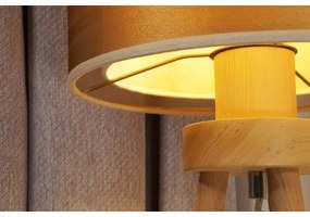 Duolla - Stolná lampa WOOD BOHO 1xE27/15W/230V pr. 25 cm medená/hnedá/béžová