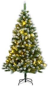 Umelý výklopný vianočný stromček 300 LED a snehové vločky 210cm 3210334