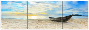 Obraz na plátne - Čln na pláži - panoráma 551C (120x40 cm)
