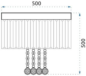 Toolight - Krištáľové stropné svietidlo 9xG9 25W APP781-9C, chrómová, OSW-05099