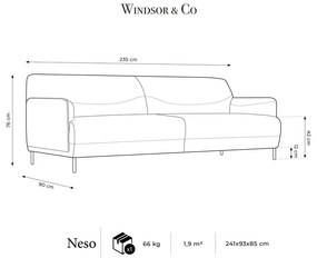 Béžová pohovka Windsor &amp; Co Sofas Neso, 235 cm