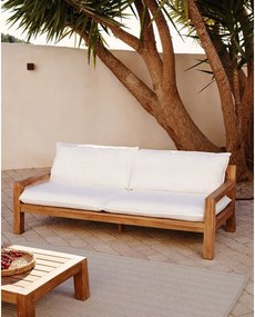 Biela záhradná pohovka z teakového dreva Forcanera - Kave Home