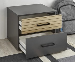 Nočný stolík Laurie, grafit/dub