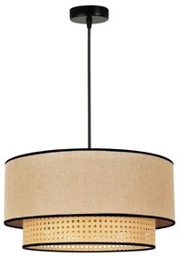 Duolla - Luster na lanku BOHO 1xE27/15W/230V pr. 45 cm béžová/ratan DU84304