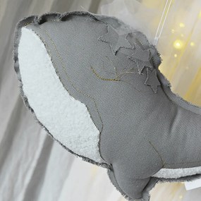 Závesná dekorácia veľryba šedá 40x25x8cm