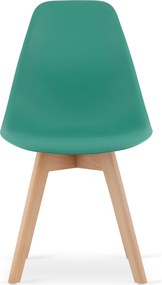 AKCIA Zelená stolička KITO s bukovými nohami II. akosť