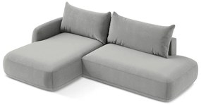 Svetlosivá rozkladacia rohová pohovka (ľavý roh/s leňoškou) Hale – Makamii