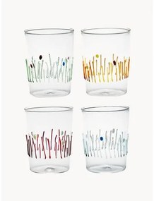 Súprava ručne vyrobených pohárov na vodu Quattro, 4 diely