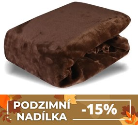 Plachta posteľná z mikroplyšu hnedá EMI: Plachta 90 (100)x200